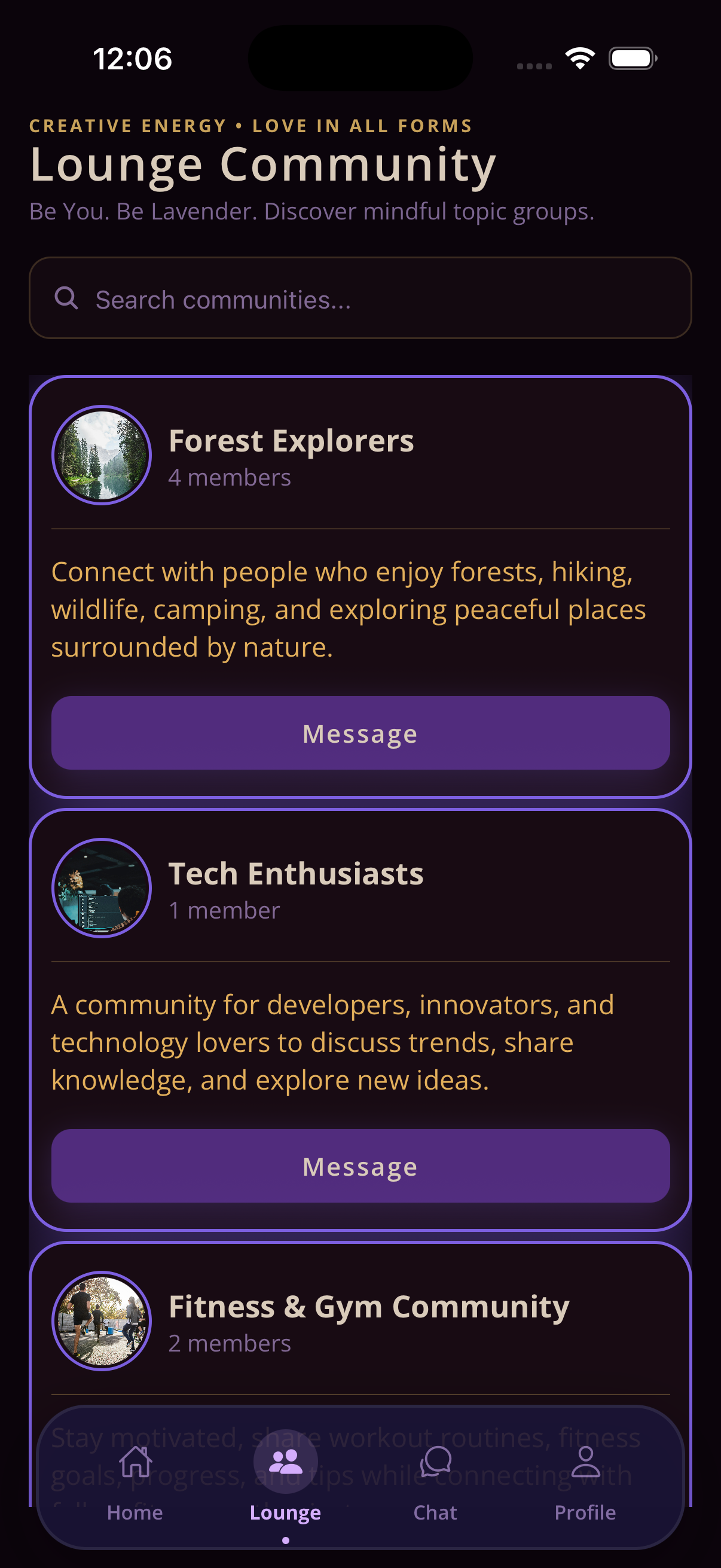 Lavender Lounge communities